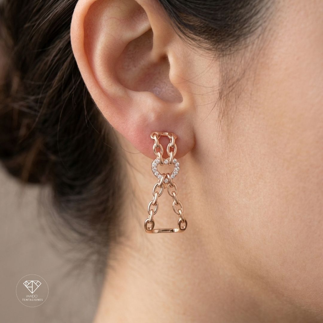 Aretes Cadenas Corazón