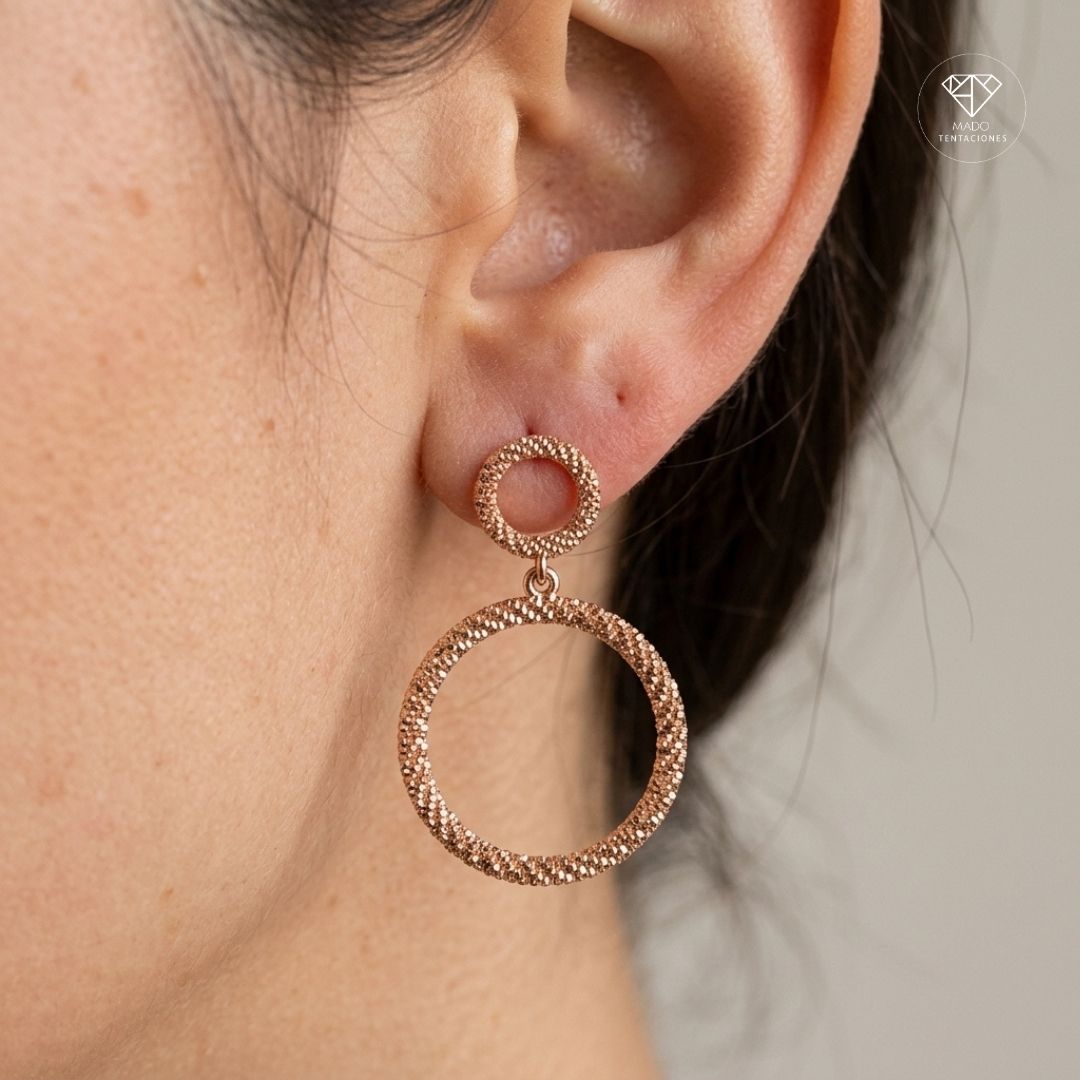 Aretes Aros Dobles Texturizados