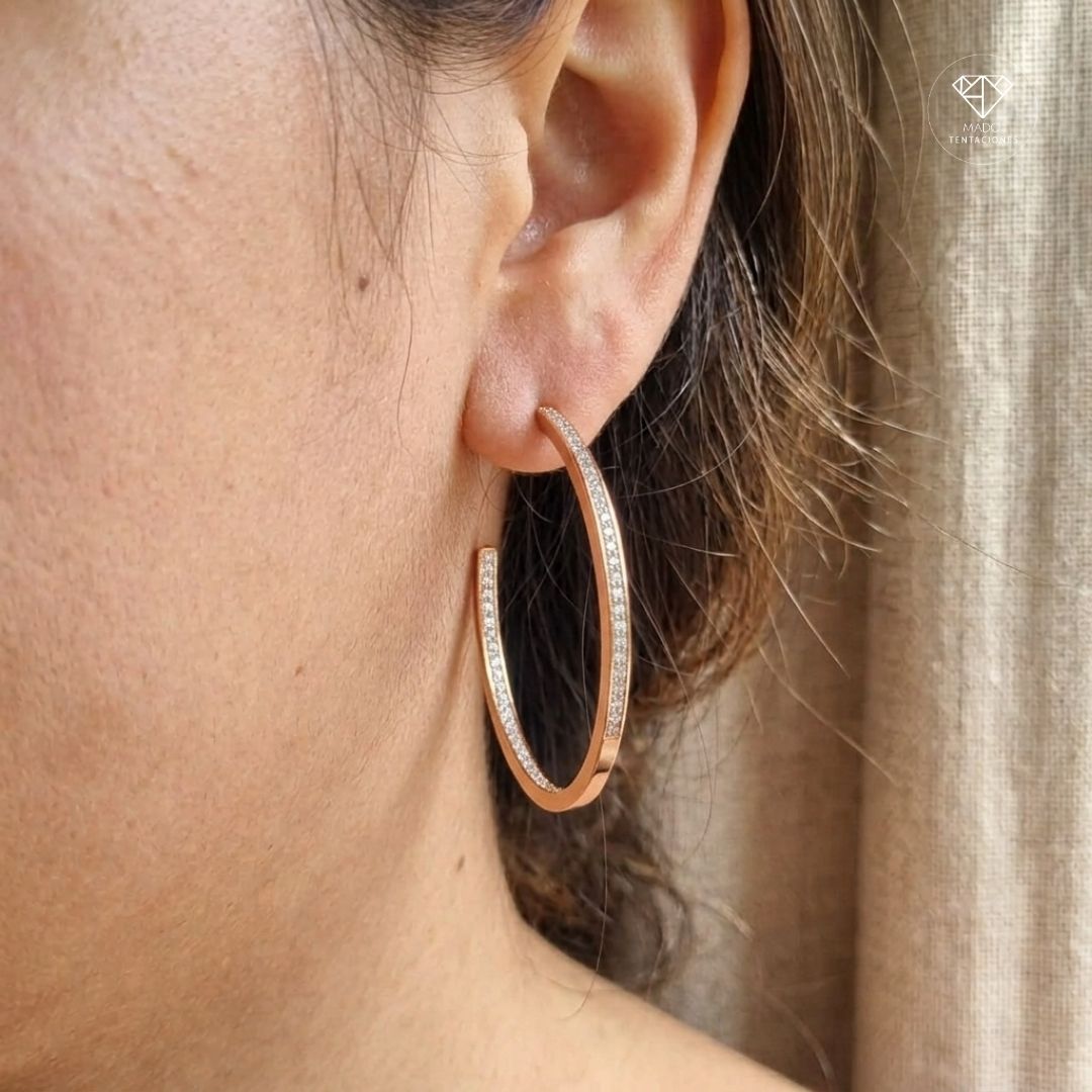 Arracadas Medias Lunas Rose Gold