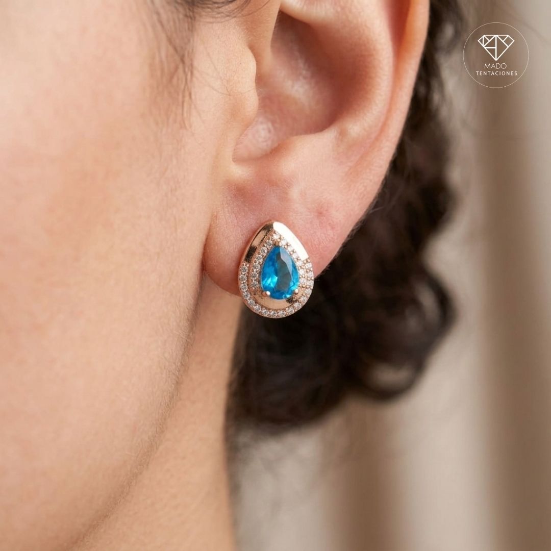 Aretes Gota Turquesa