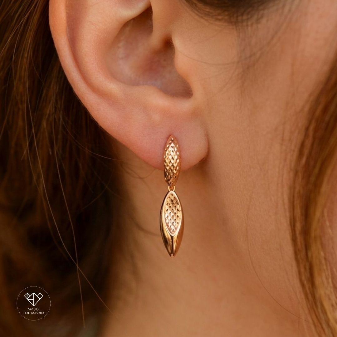 Aretes Sistema Gota Diamantada