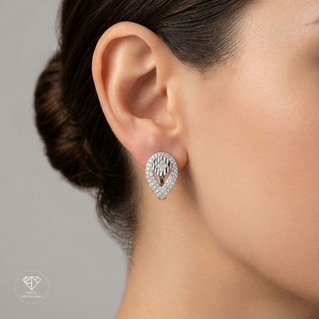 Aretes Gota Rombo Pavé