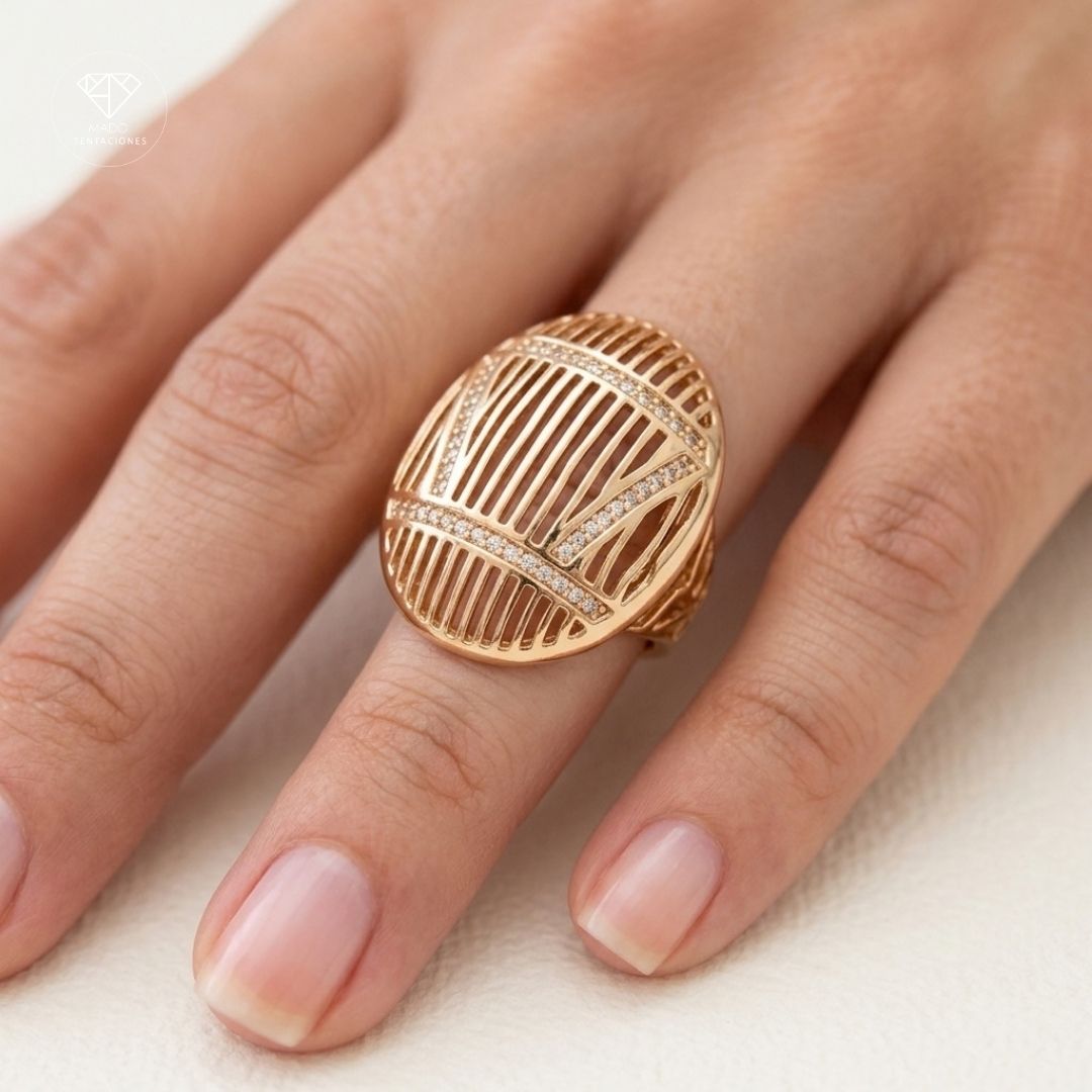 Anillo Cocktail Estilo Arquitectónico
