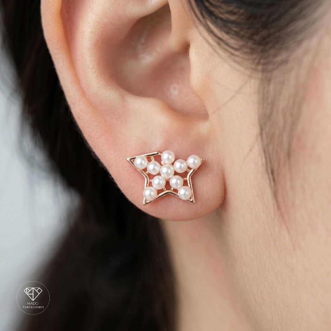 Broqueles Estrella Perlitas