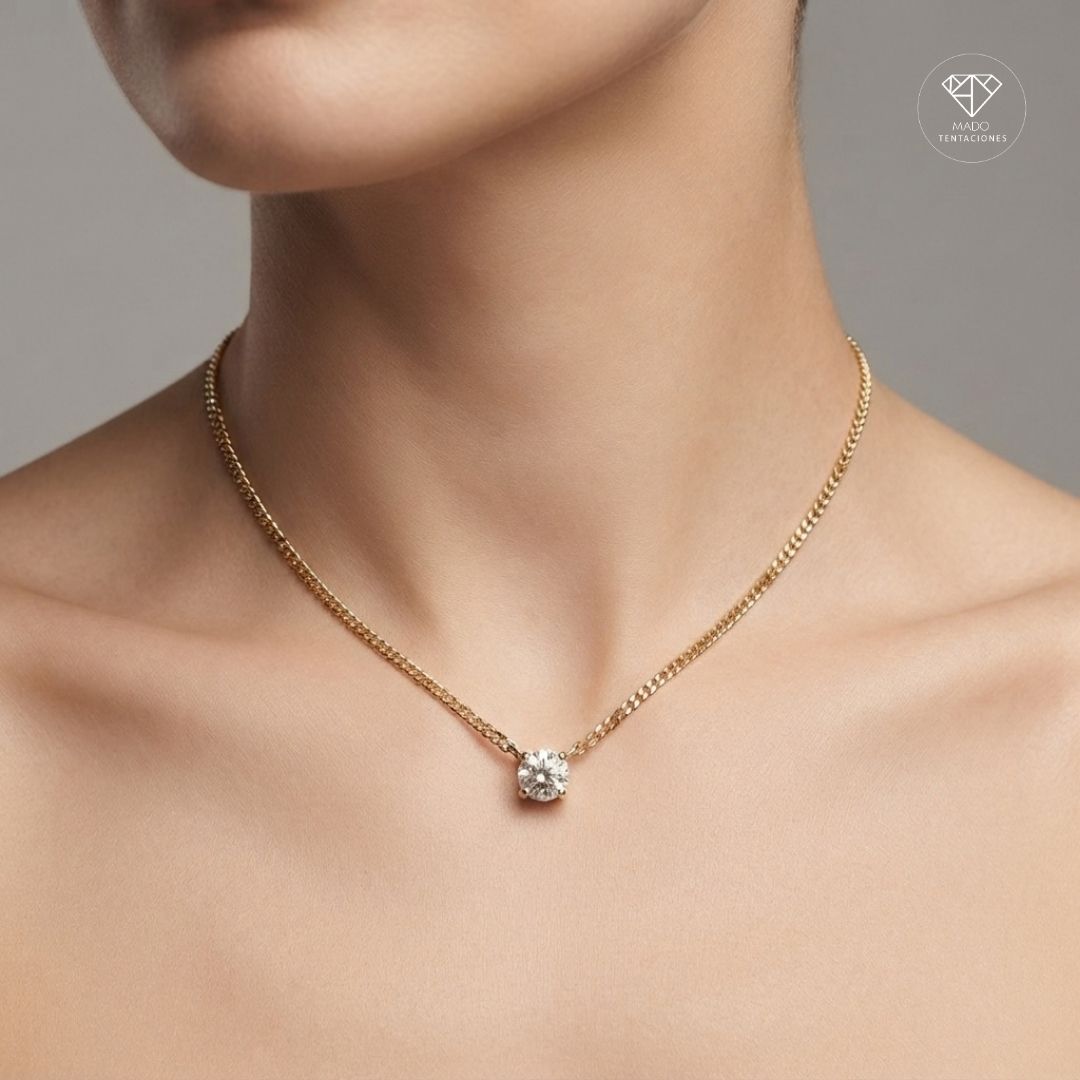 Collar Barbado Solitario Central