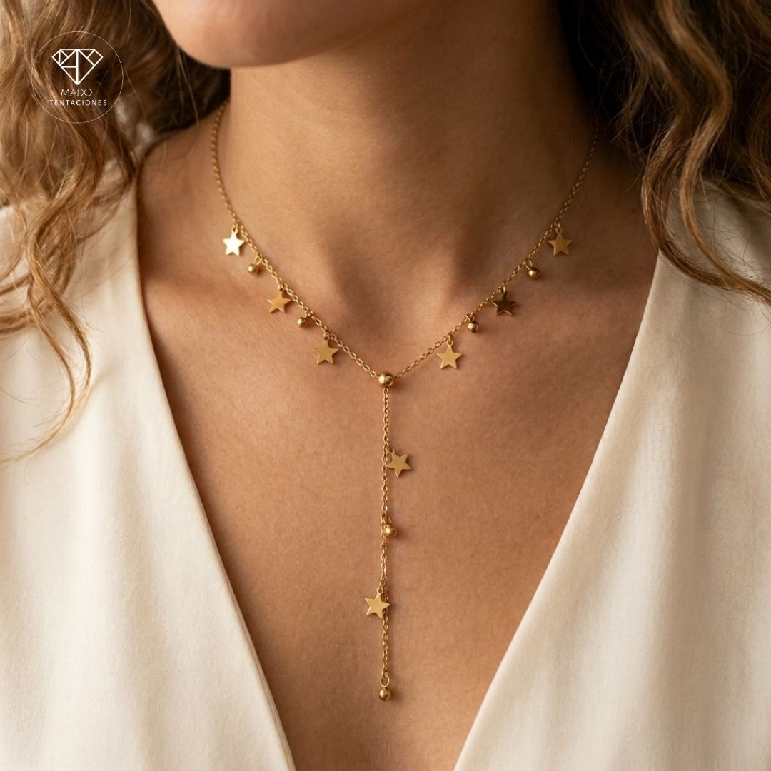 Collar Corbatero Estrellas Esferas