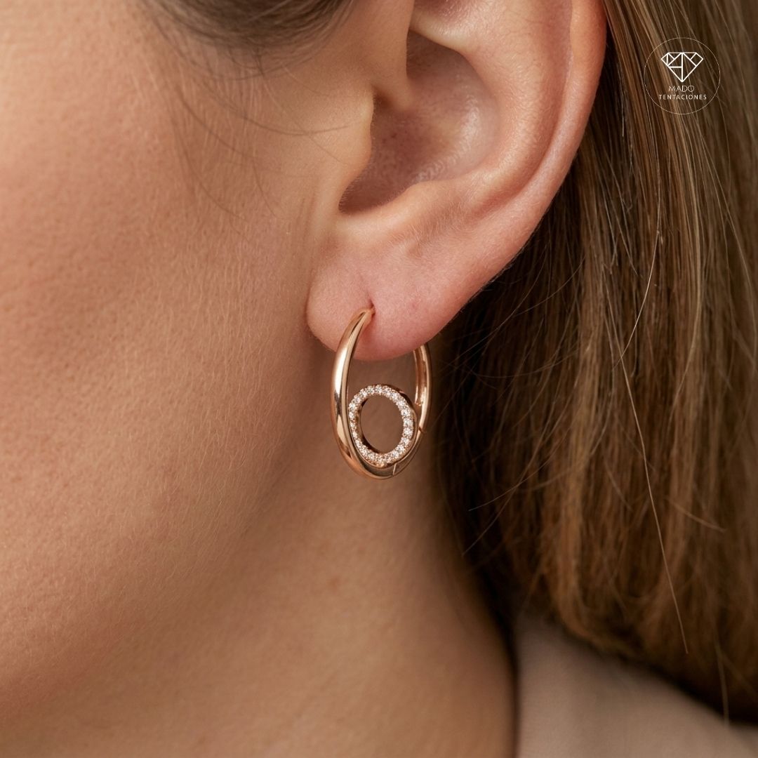Argollas Aro Doble Pavé
