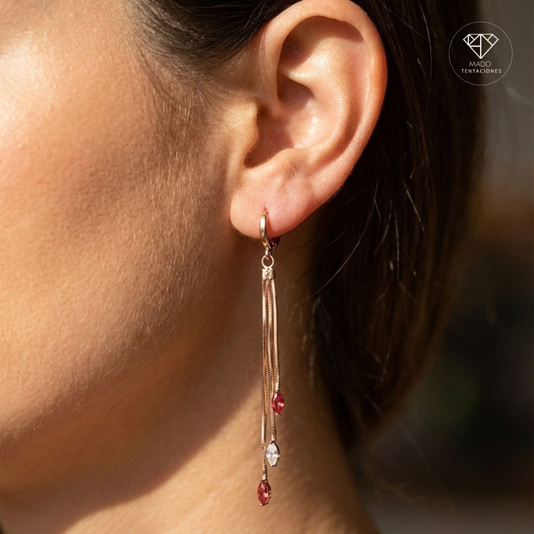 Aretes Huggies Cadenas Colgantes