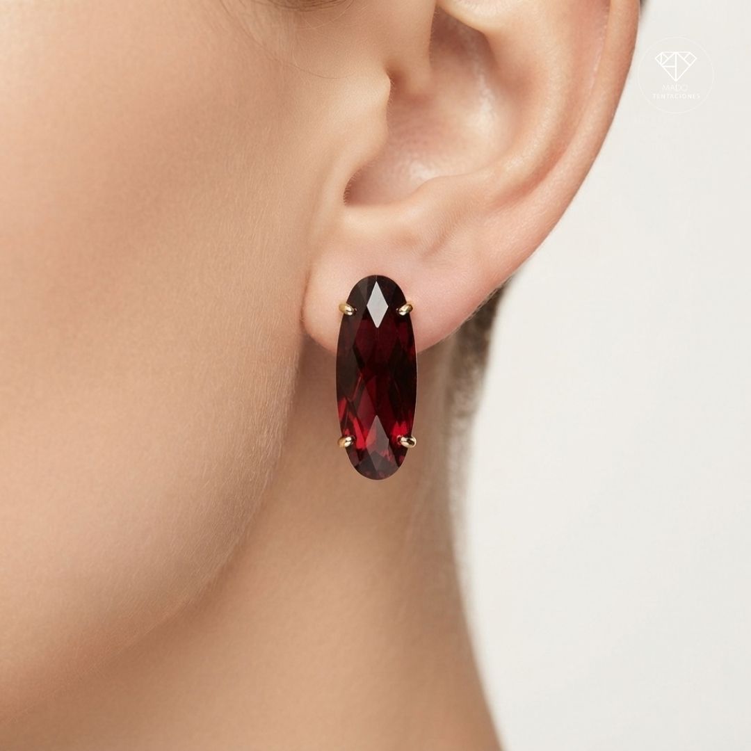 Aretes Óvalo Tinto