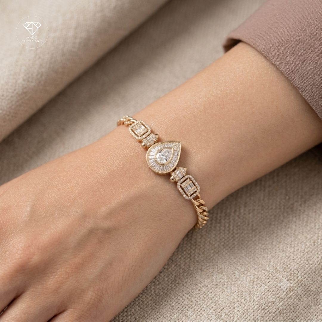 Pulsera Gota Elegante Pavé