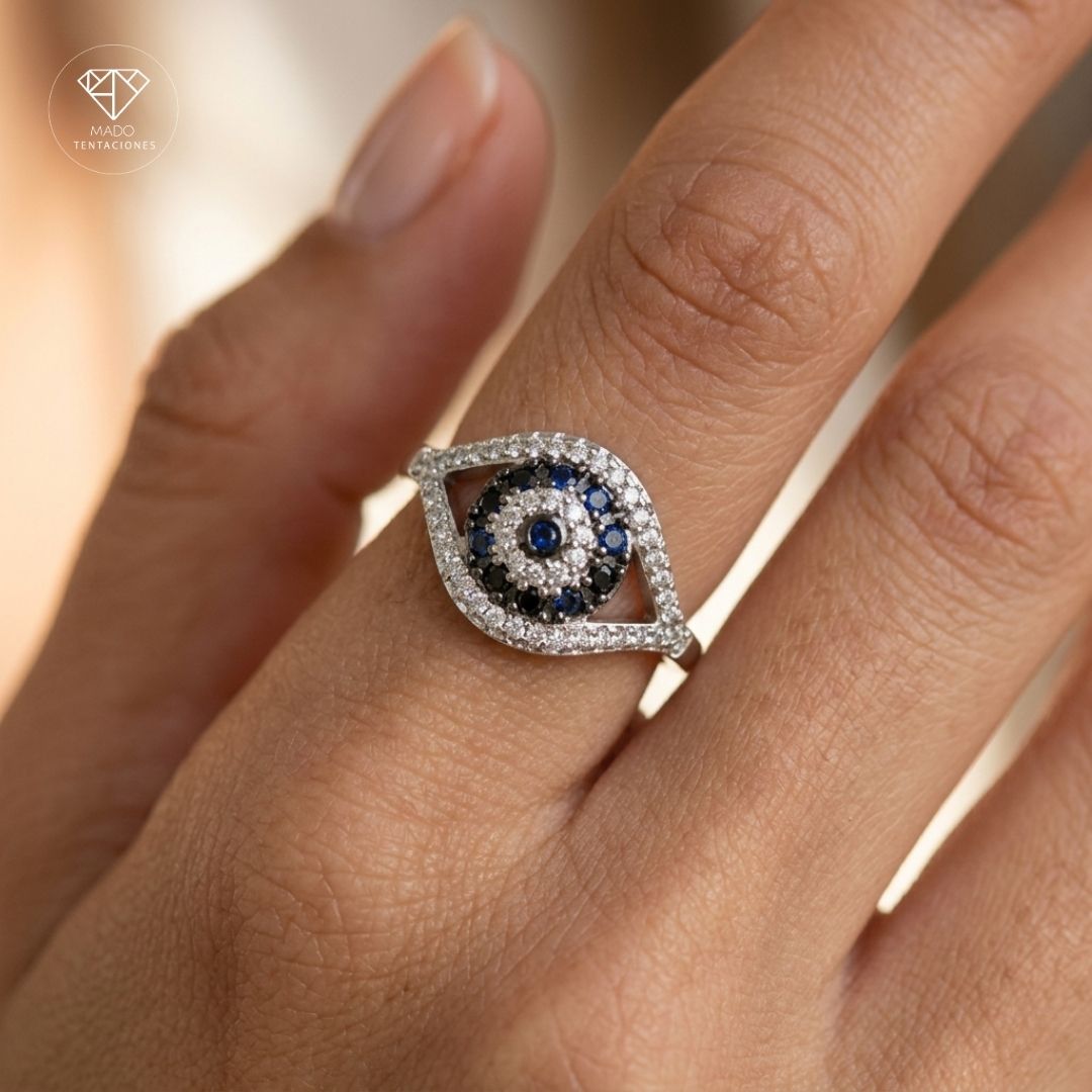 Anillo Ojo Turco Platinado