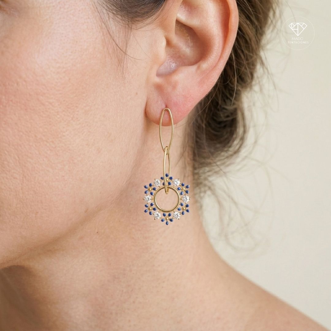 Aretes Rosal Azul