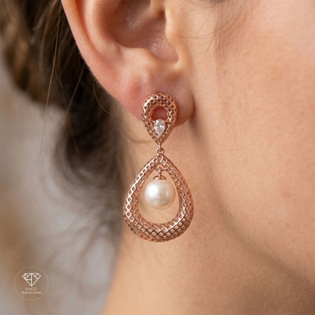 Aretes Gota Filigrana Perla