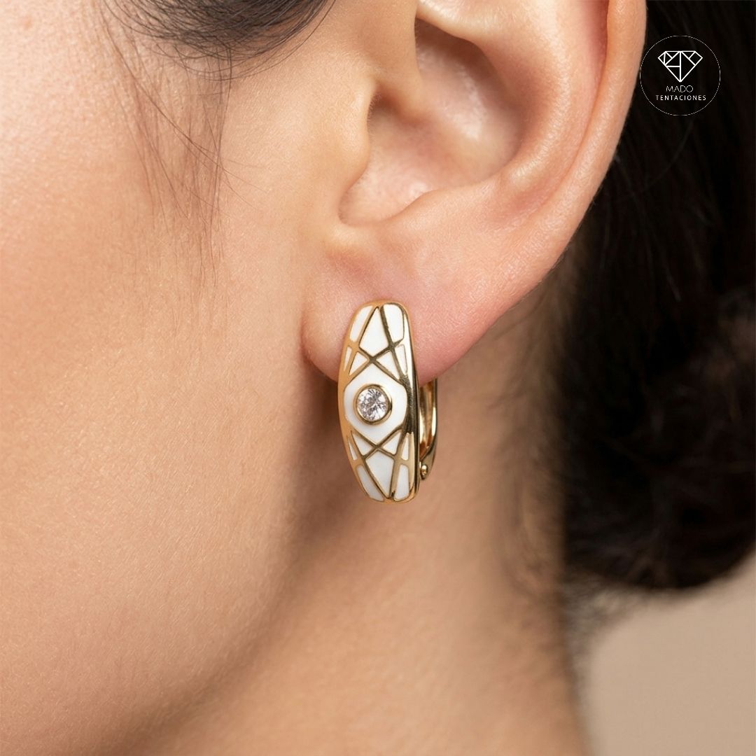 Aretes Sistema Geométrico Blanco
