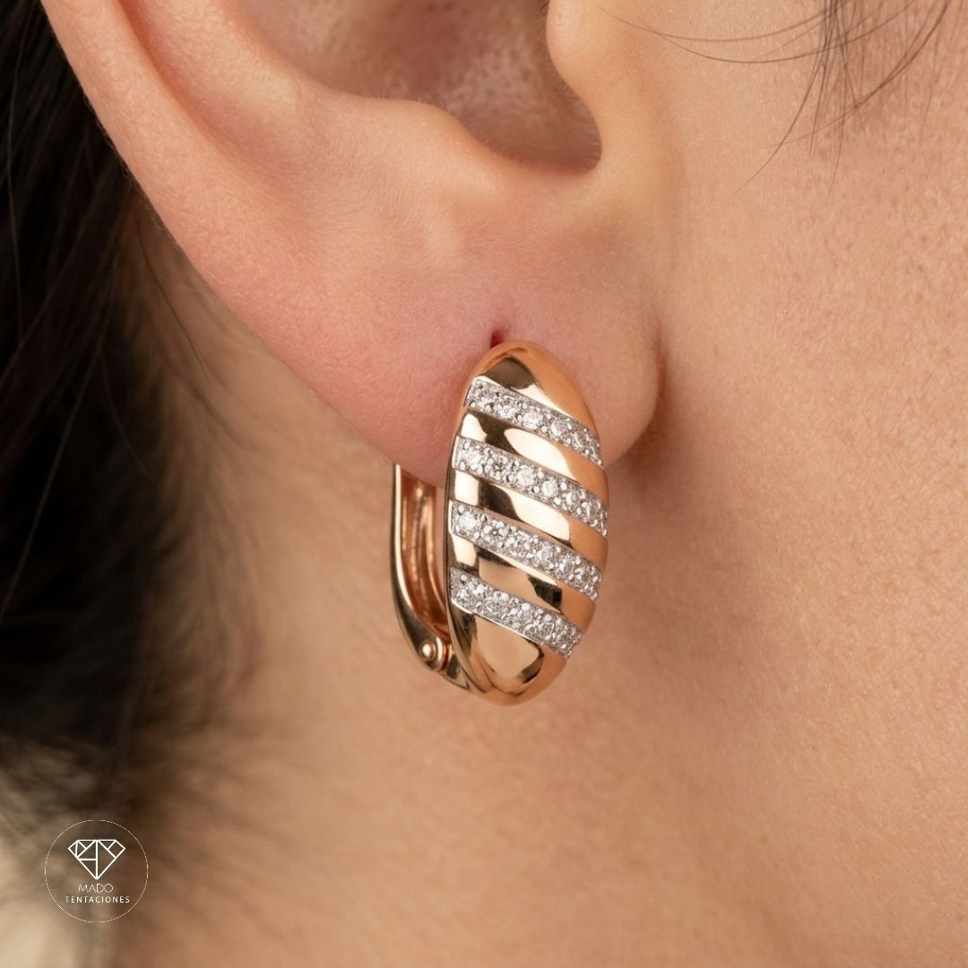 Aretes Sistema Oval Cebra