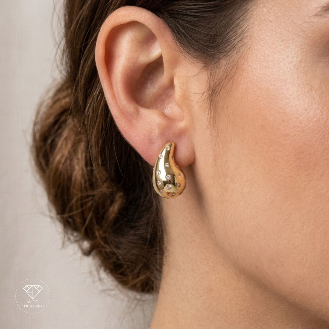 Aretes Gota Constelación Dorados