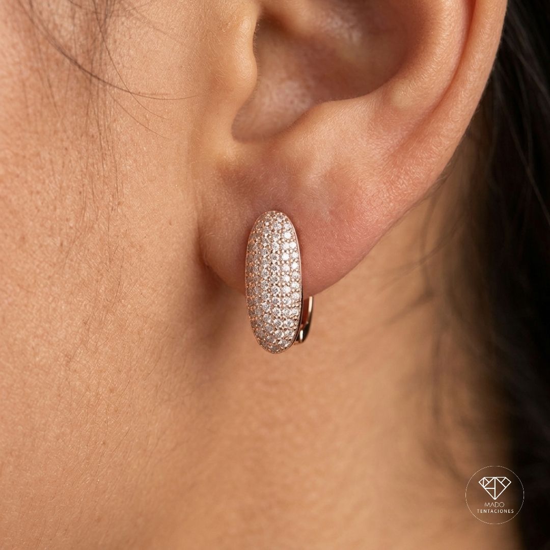 Aretes Sistema Oval Pavé