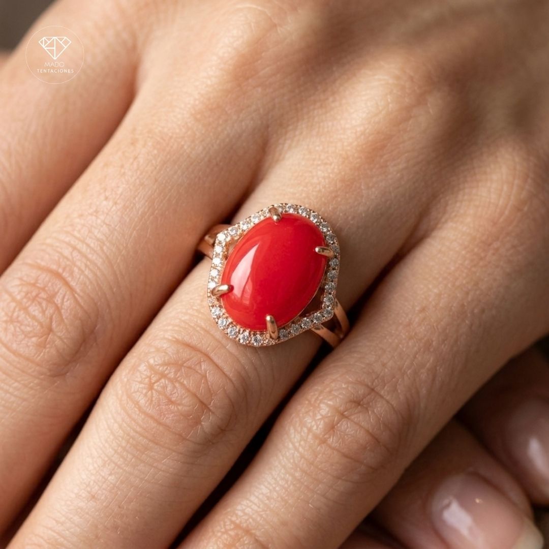 Anillo Óvalo Coral