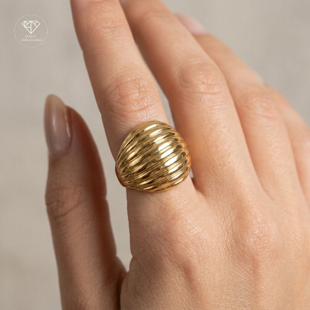 Anillo Maxi Texturizado Croissant