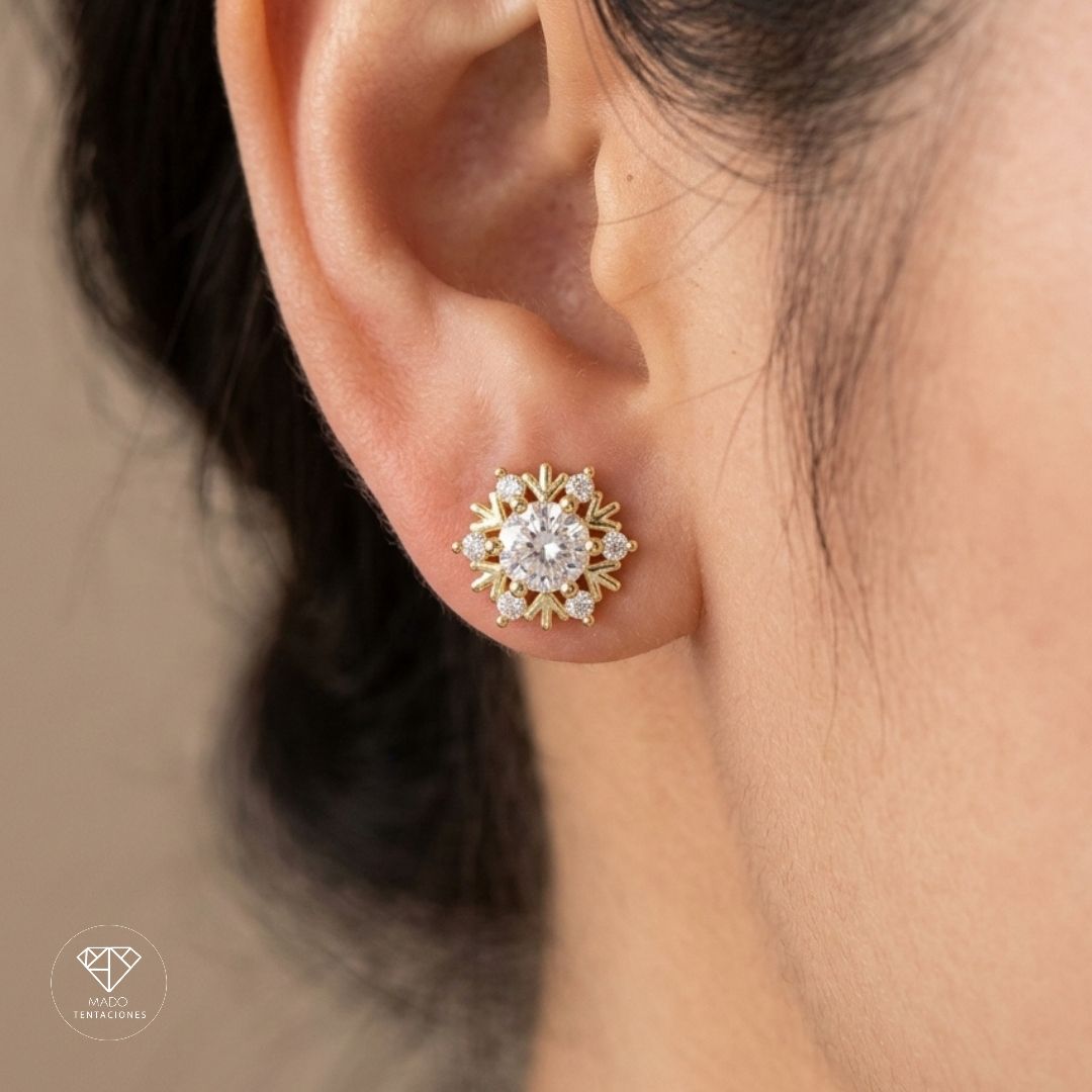 Broqueles Roseta Estelar Dorado