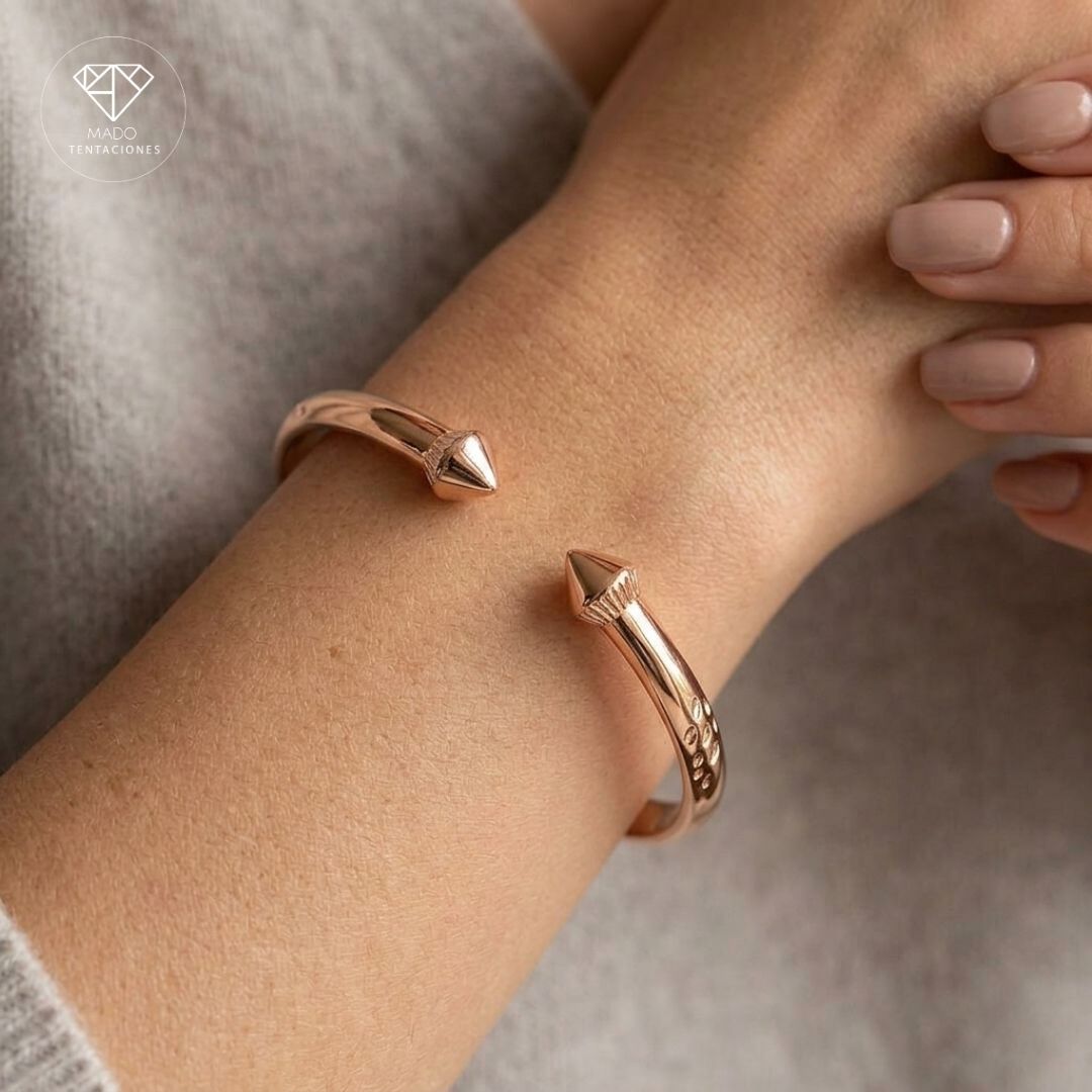 Brazalete Abierto Puntas Rose