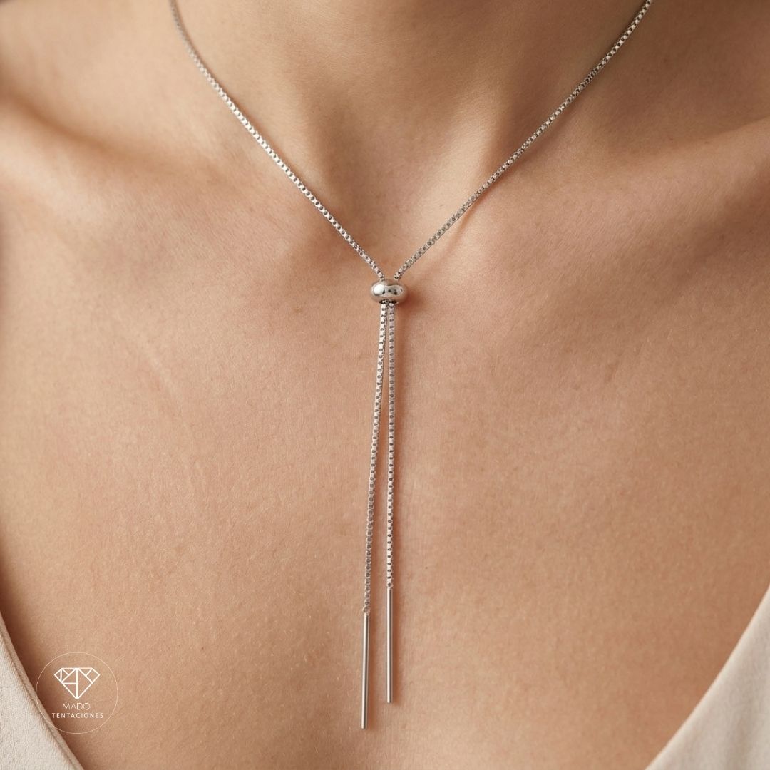 Collar Corbatín Ajustable Platinado