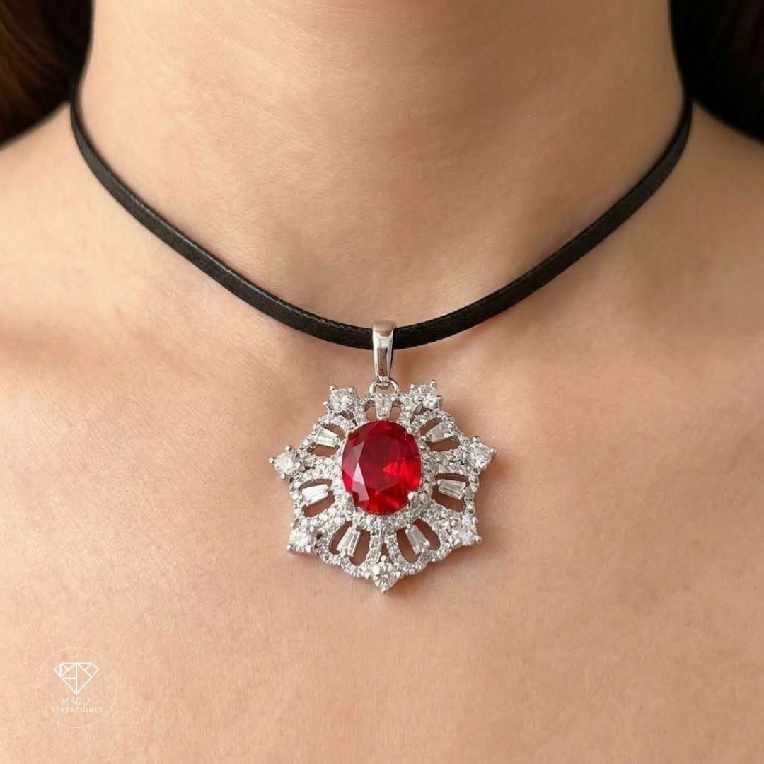 Choker Dije Gema Roja