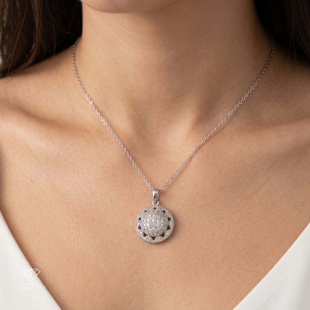 Collar Dije Esfera Pavé