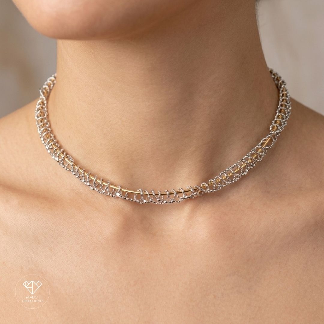 Collar Choker Malla Bitono
