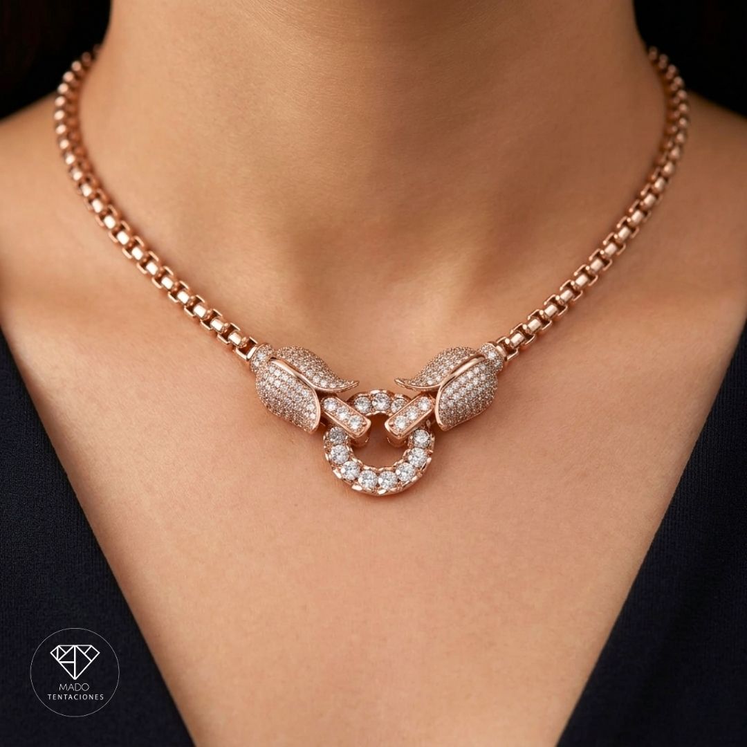 Collar Capullos Pavé Rose