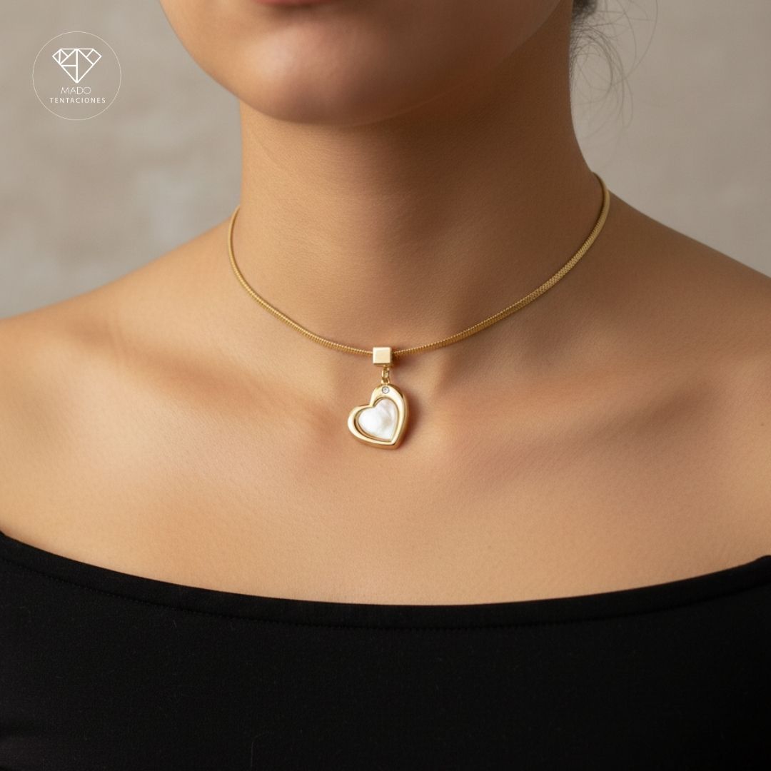 Collar Corazón Nácar