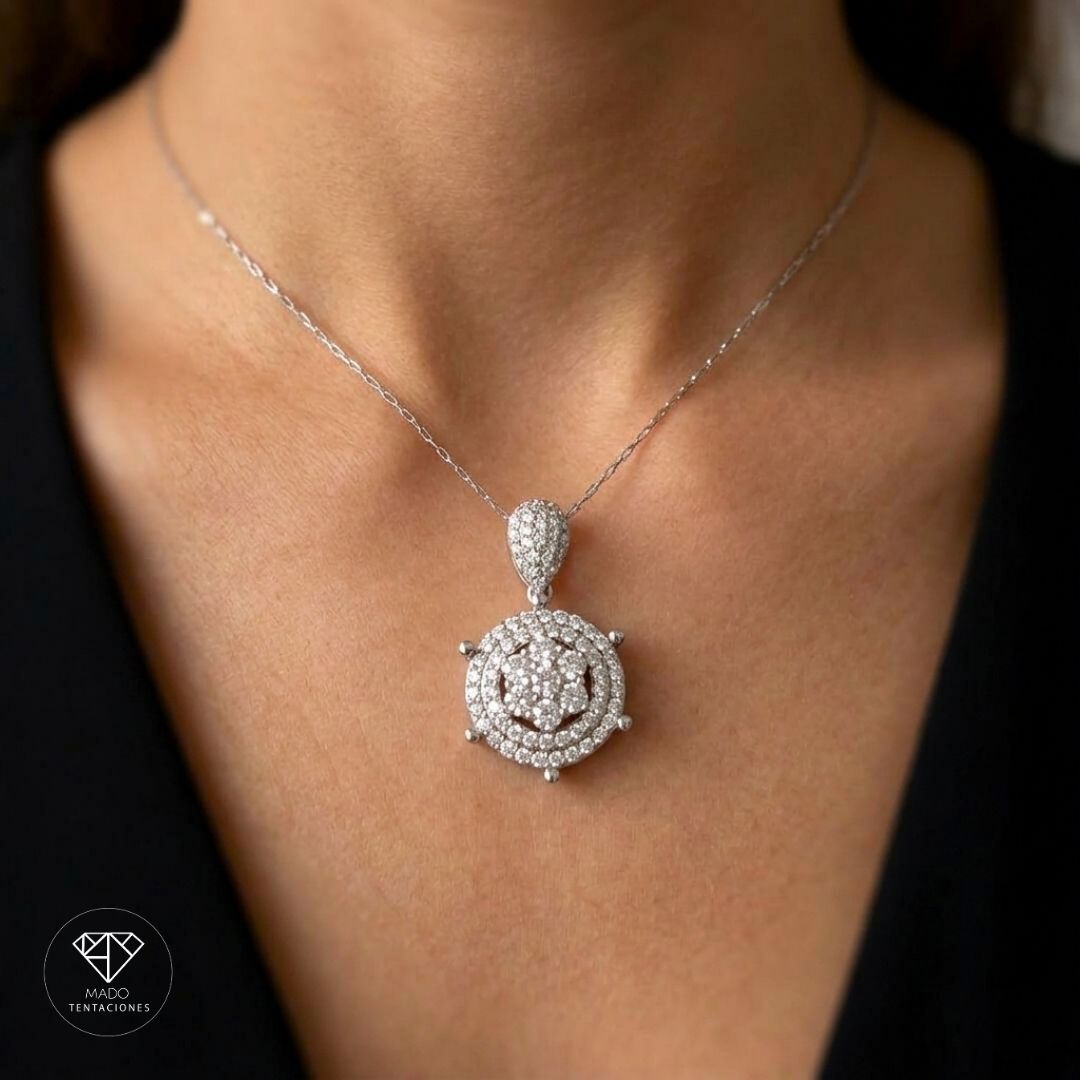 Collar Timón Pavé Platinado