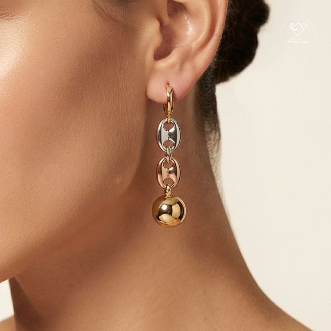 Aretes Huggies Florentinos Colgantes