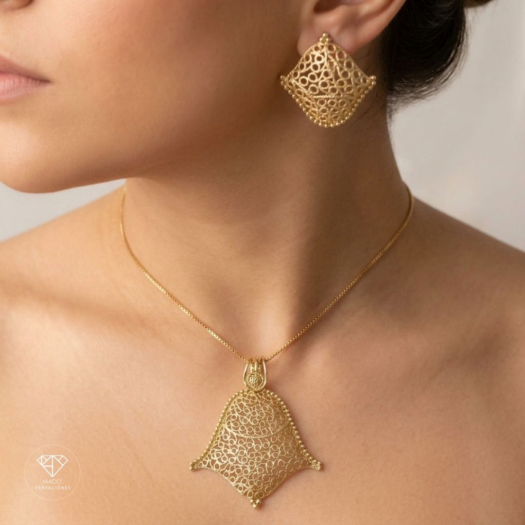 Set Collar Aretes Filigrana