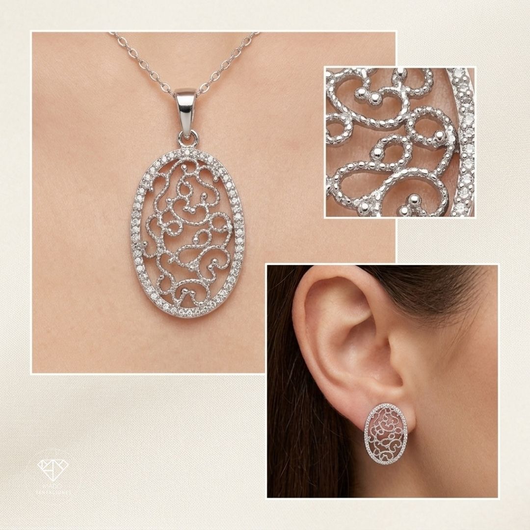 Conjunto Filigrana Ovalada