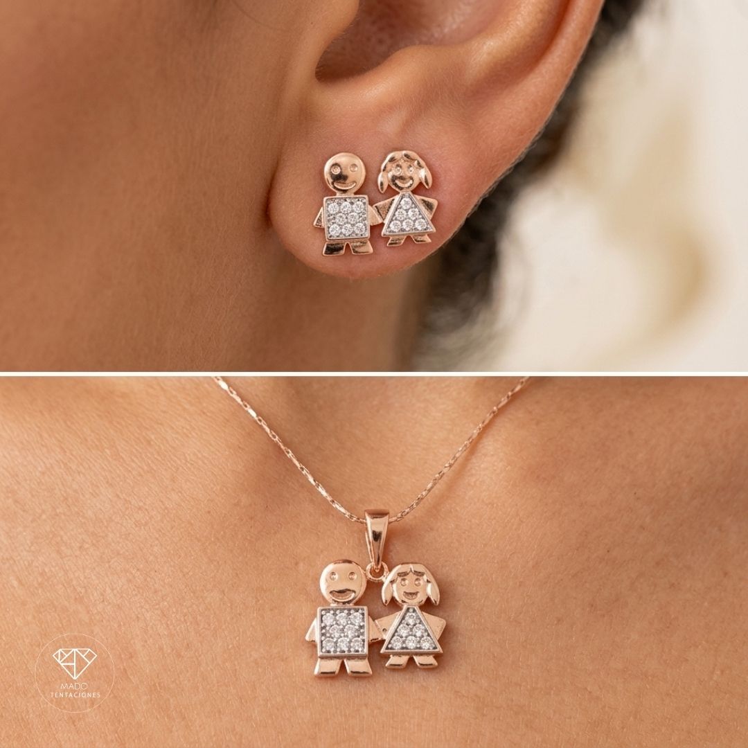 Juego Collar Aretes Hijos