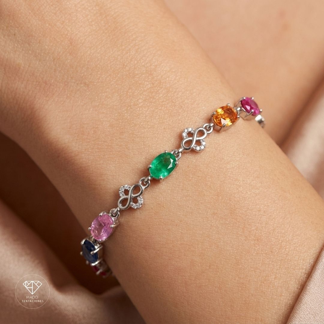Pulsera Infinito Cristales Multicolores