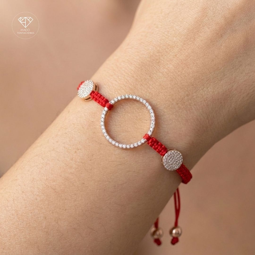 Pulsera Roja Aro Pavé