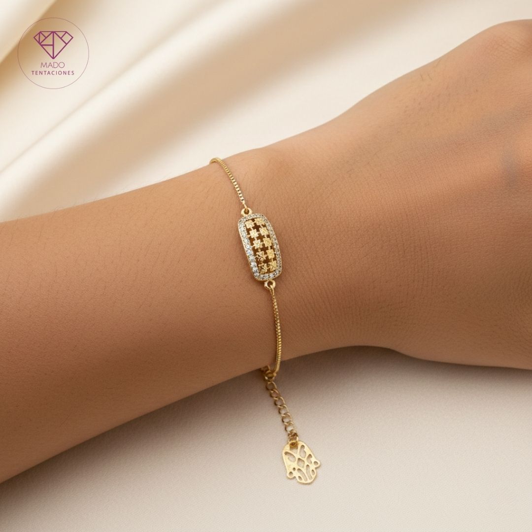Pulsera Placa Calada Hamsa